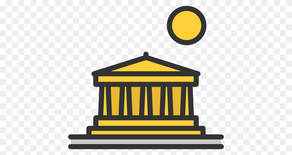 Greece Flat Icon, Architecture, Pillar, Shrine, Prayer Free Png Download