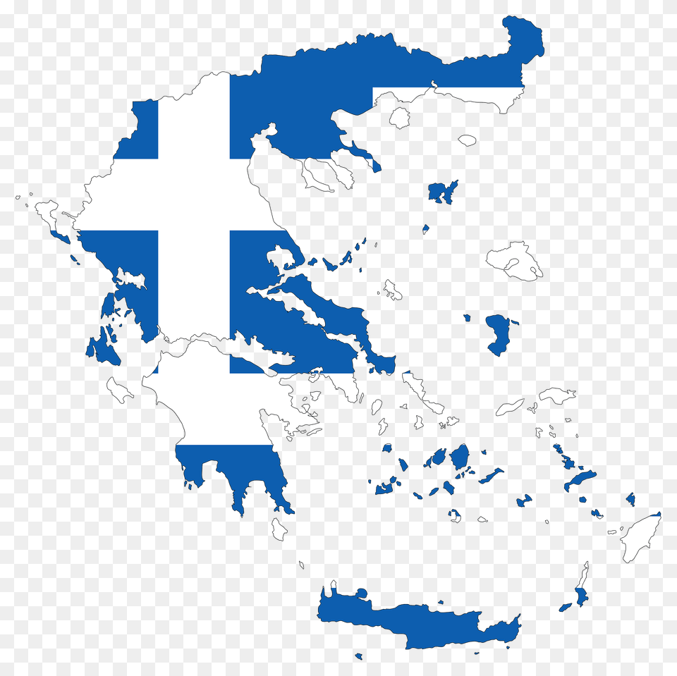 Greece Map Flag With Stroke Clipart, Chart, Plot, Cross, Symbol Free Png