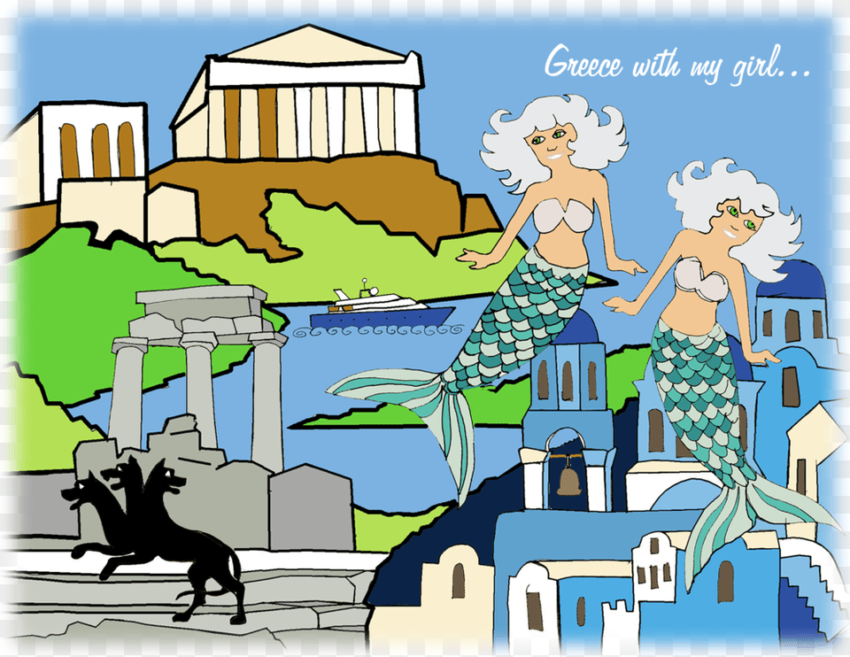 Greece With My Girl My Girl My Girl Cartoon, Publication, Book, Comics, Person Png
