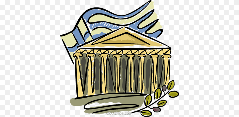 Greece With Olive Branch And Flag Royalty Vector, Architecture, Building, Prayer, Shrine Free Png