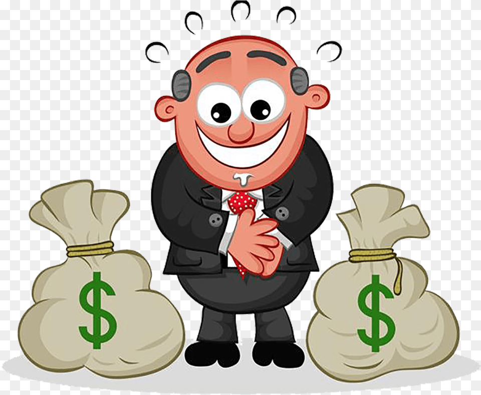 Greedy Money Cartoon Greedy, Bag, Animal, Mammal, Monkey Free Png Download