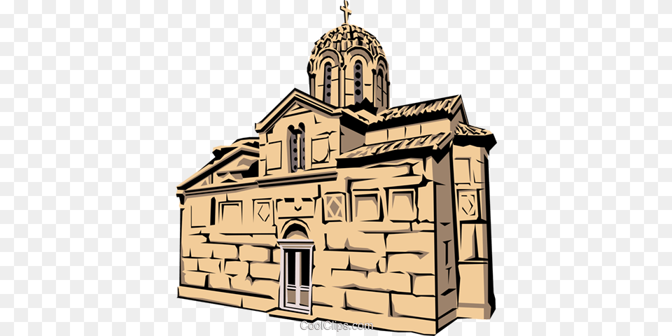 Greek Church Royalty Vector Clip Art Illustration, Architecture, Monastery, Building, Cathedral Free Png