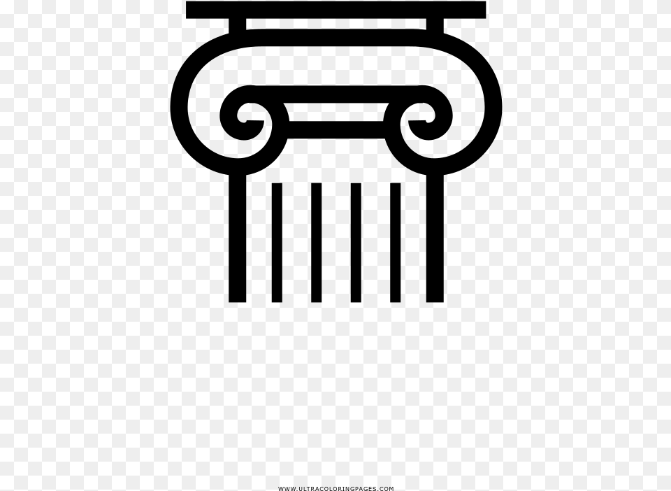 Greek Column Coloring, Gray Free Transparent Png