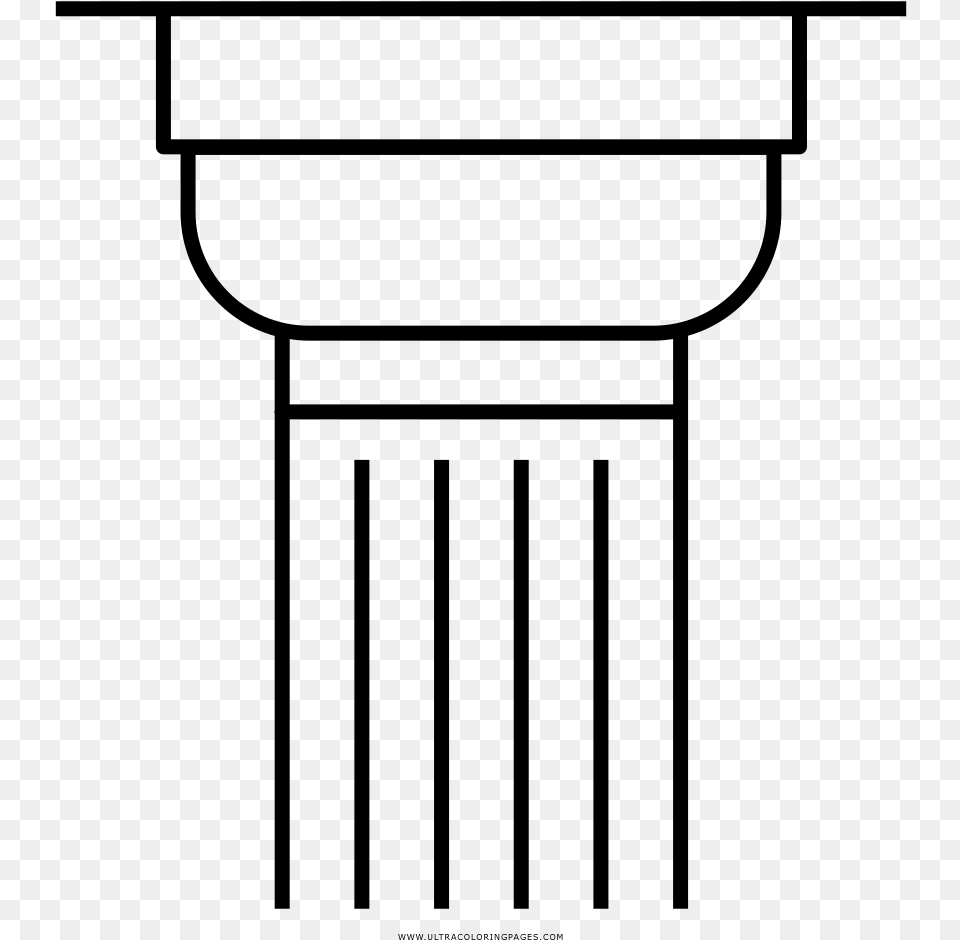 Greek Column Coloring, Gray Png Image
