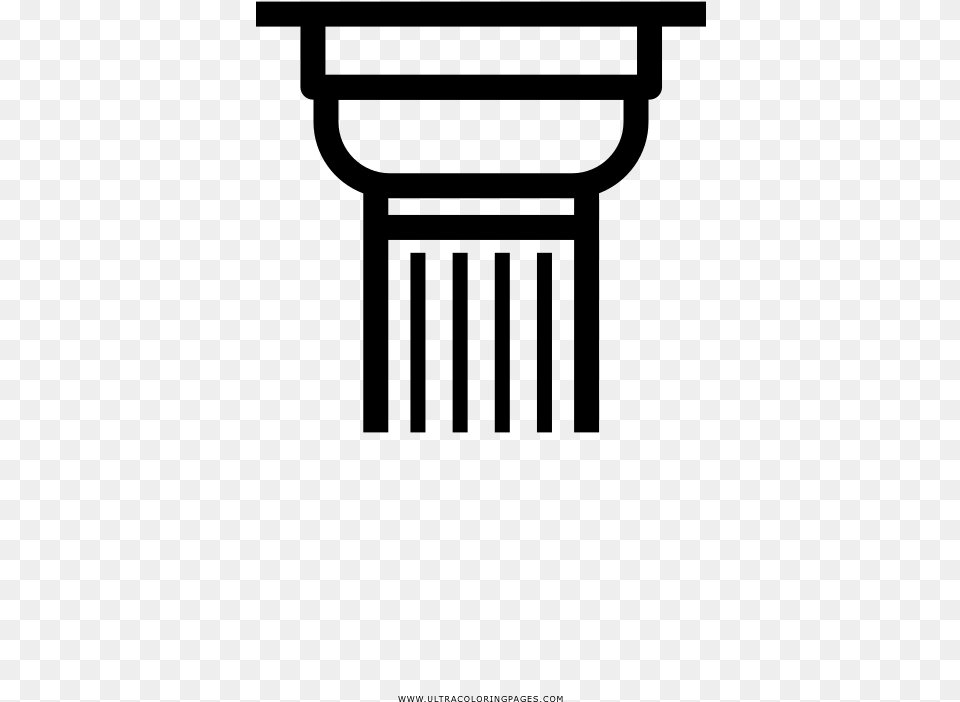 Greek Column Coloring Page, Gray Free Transparent Png