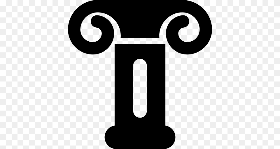 Greek Column Icon, Gray Png