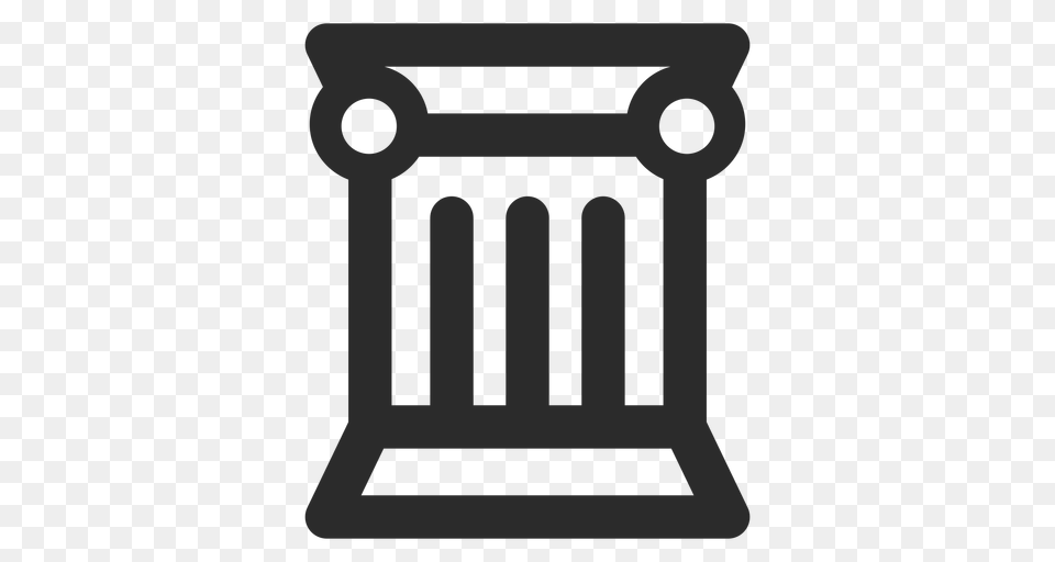 Greek Column Stroke Icon, Architecture, Pillar Free Transparent Png