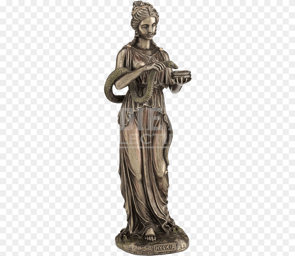 Greek Goddess Hygieia Statue Hygieia Statue Greek Goddess Of Health, Bronze, Person, Art, Figurine Png Image
