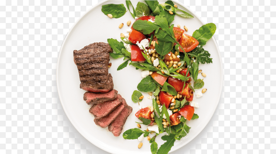 Greek Inspired Beef Flat Iron Steak With Tzatziki Flat Iron Steak, Food, Food Presentation, Plate, Meat Free Png