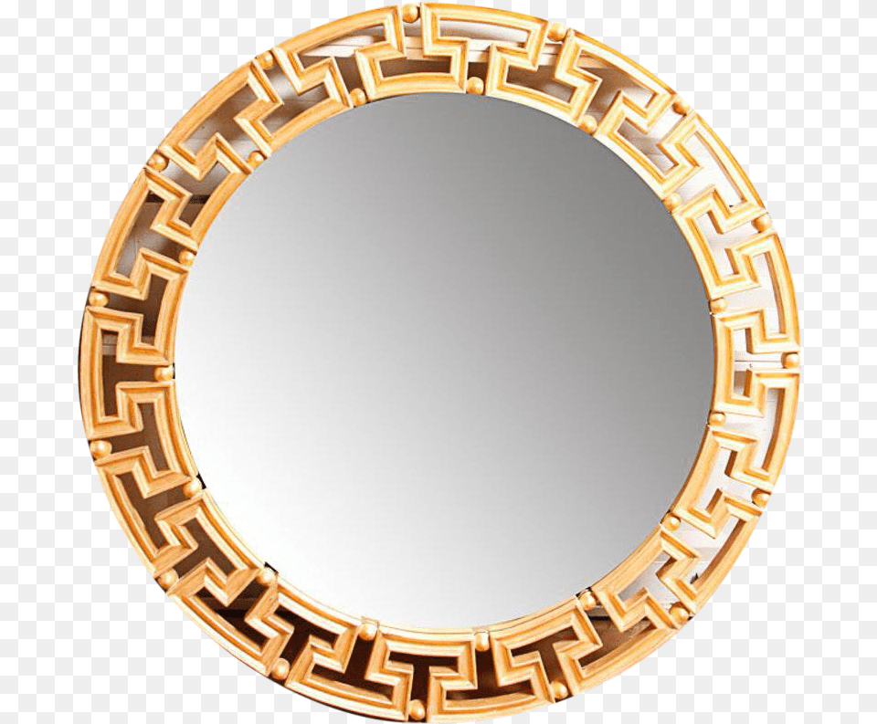 Greek Key Mirror Gold, Photography, Oval Free Png Download