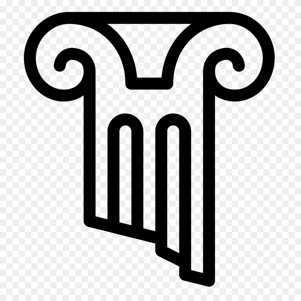 Greek Pillar Capital Icon, Gray Free Png