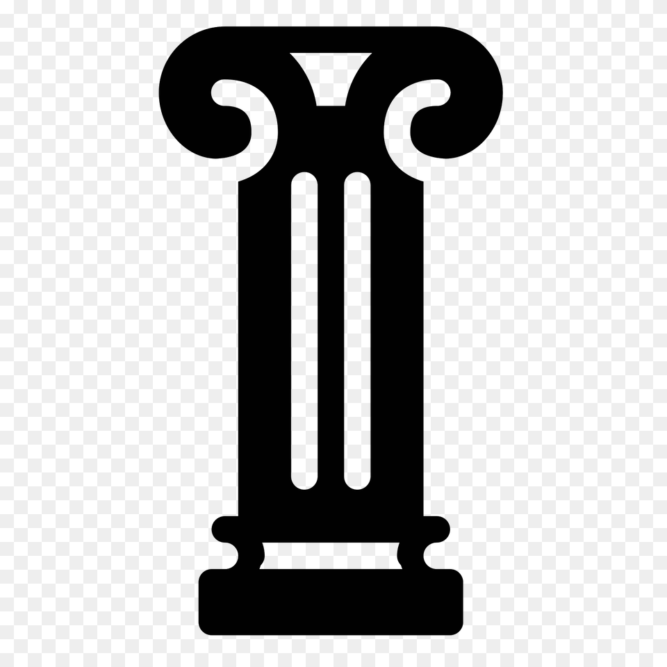 Greek Pillar Filled Icon, Gray Png Image
