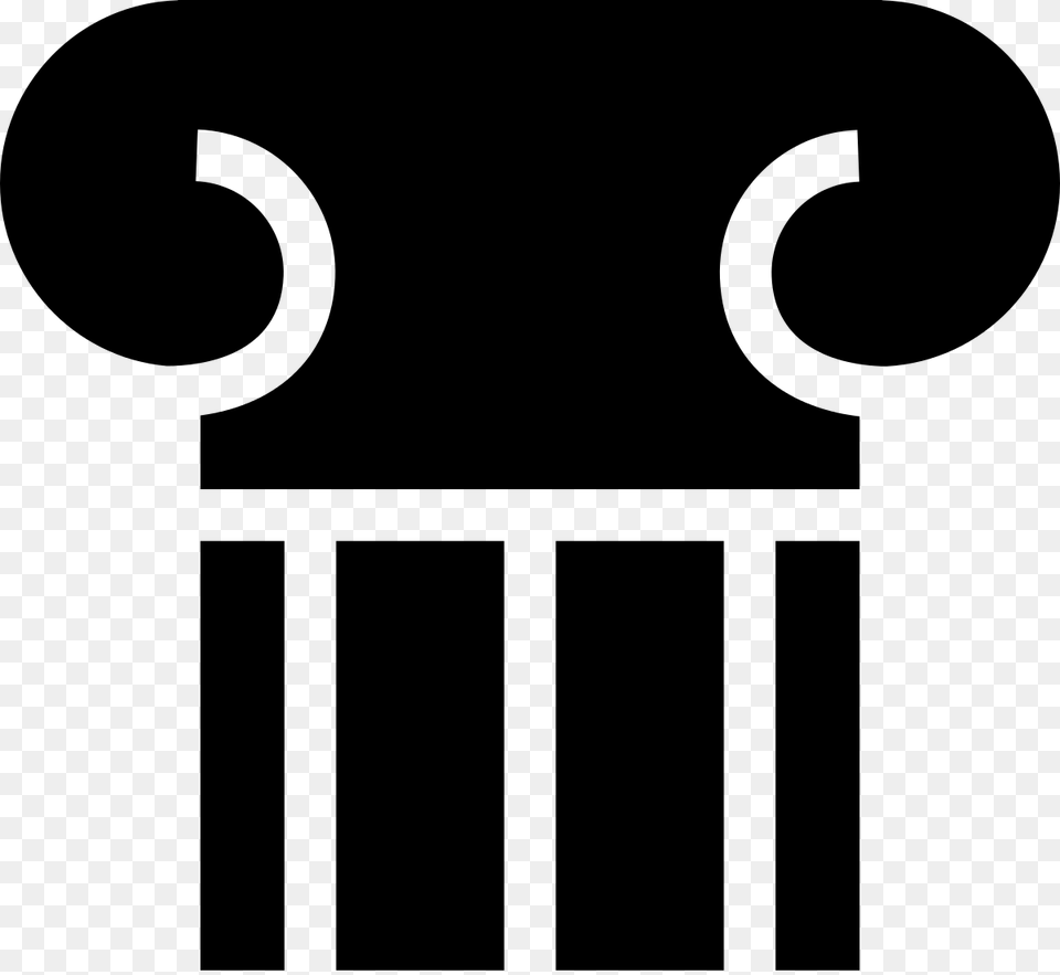 Greek Pillar Icon, Gray Free Png