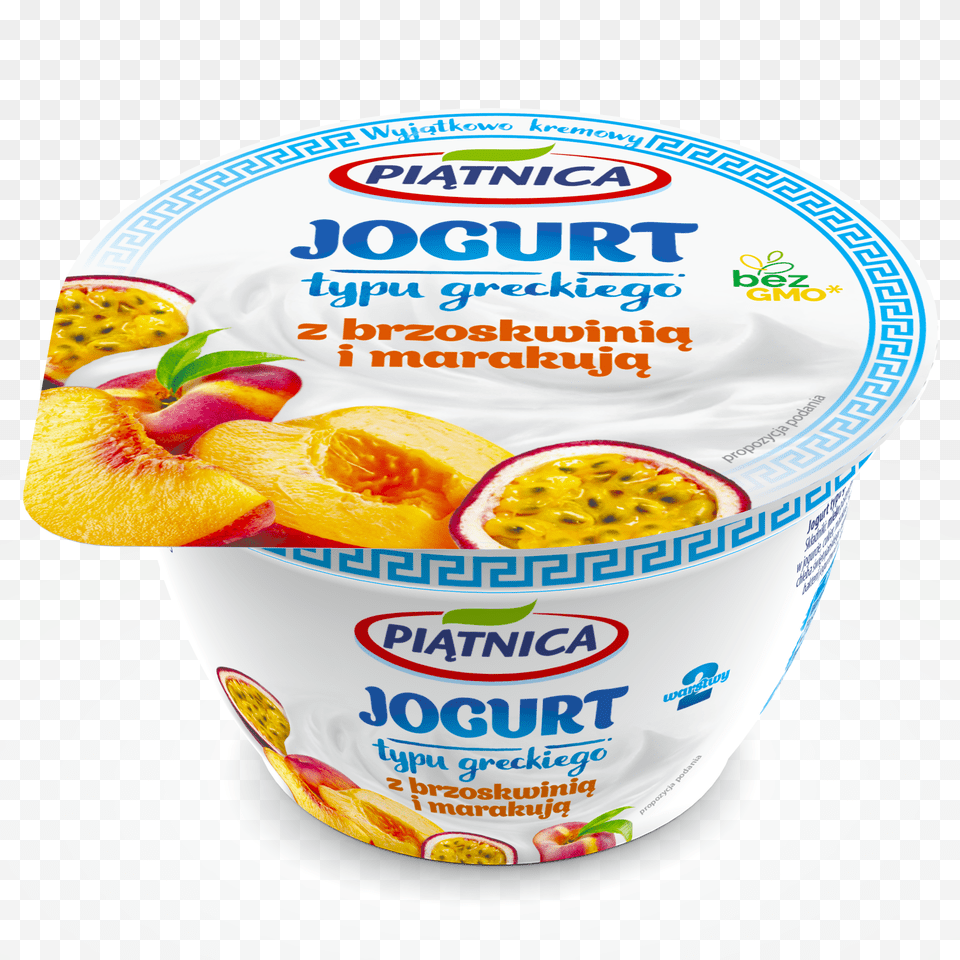 Greek Yoghurt With Peach And Passion Fruit G, Dessert, Food, Yogurt, Plant Free Png Download