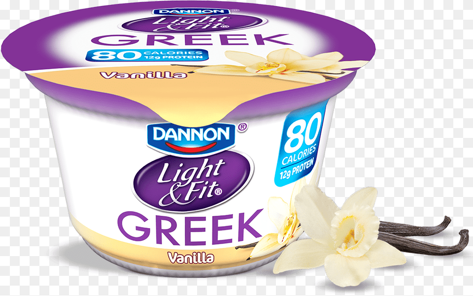 Greek Yogurt Light And Fit Vanilla, Dessert, Food, Cream, Flower Free Png Download