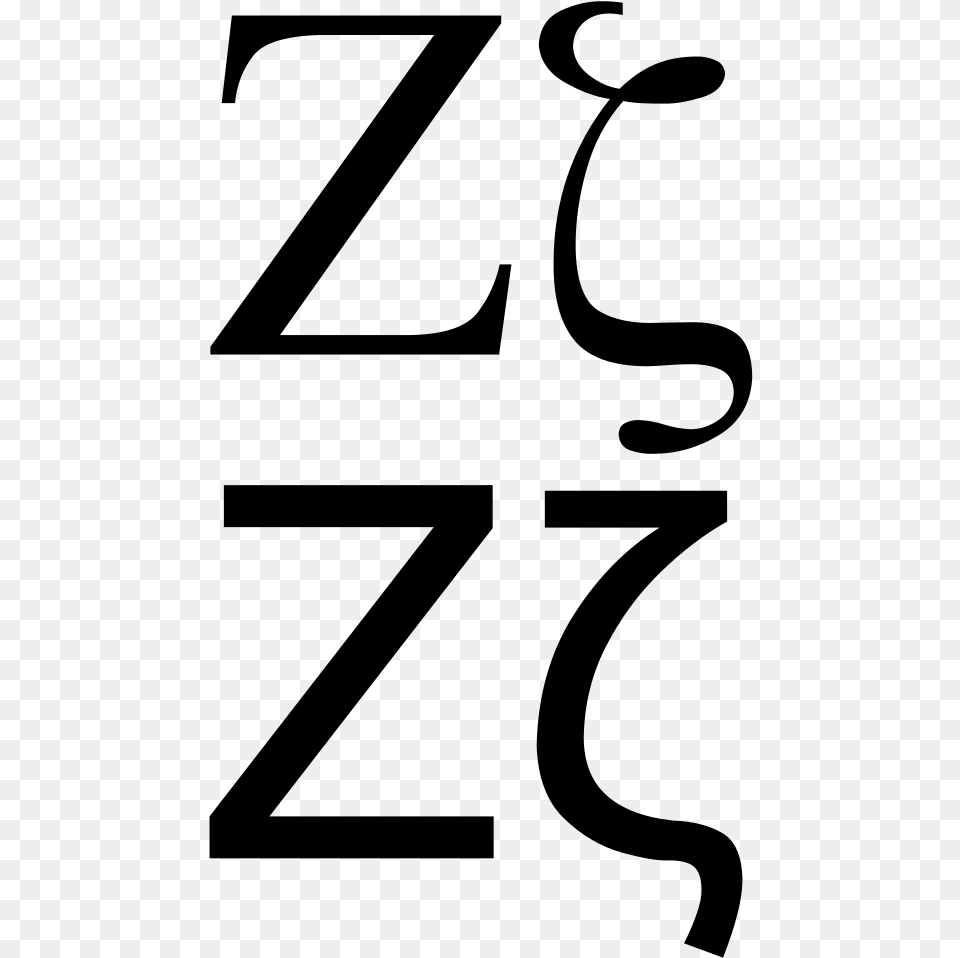 Greek Zeta, Gray Free Png