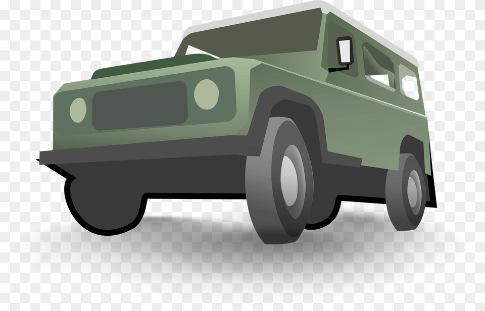 Green 4 Wheel Drive Clipart, Car, Jeep, Transportation, Vehicle Png Image