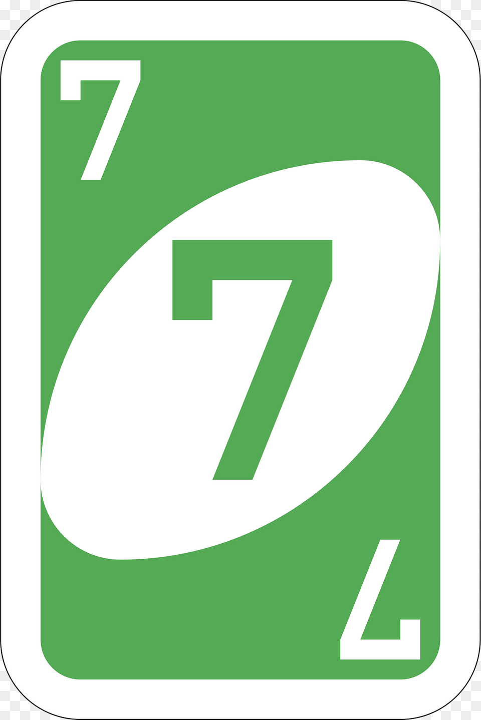 Green 7 Card Clipart, Symbol, Number, Text, Disk Free Png