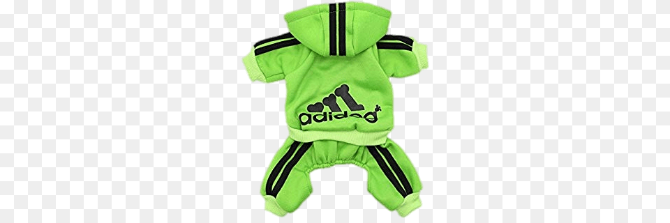 Green Adidog Dog Outfit, Clothing, Hoodie, Knitwear, Sweater Png Image