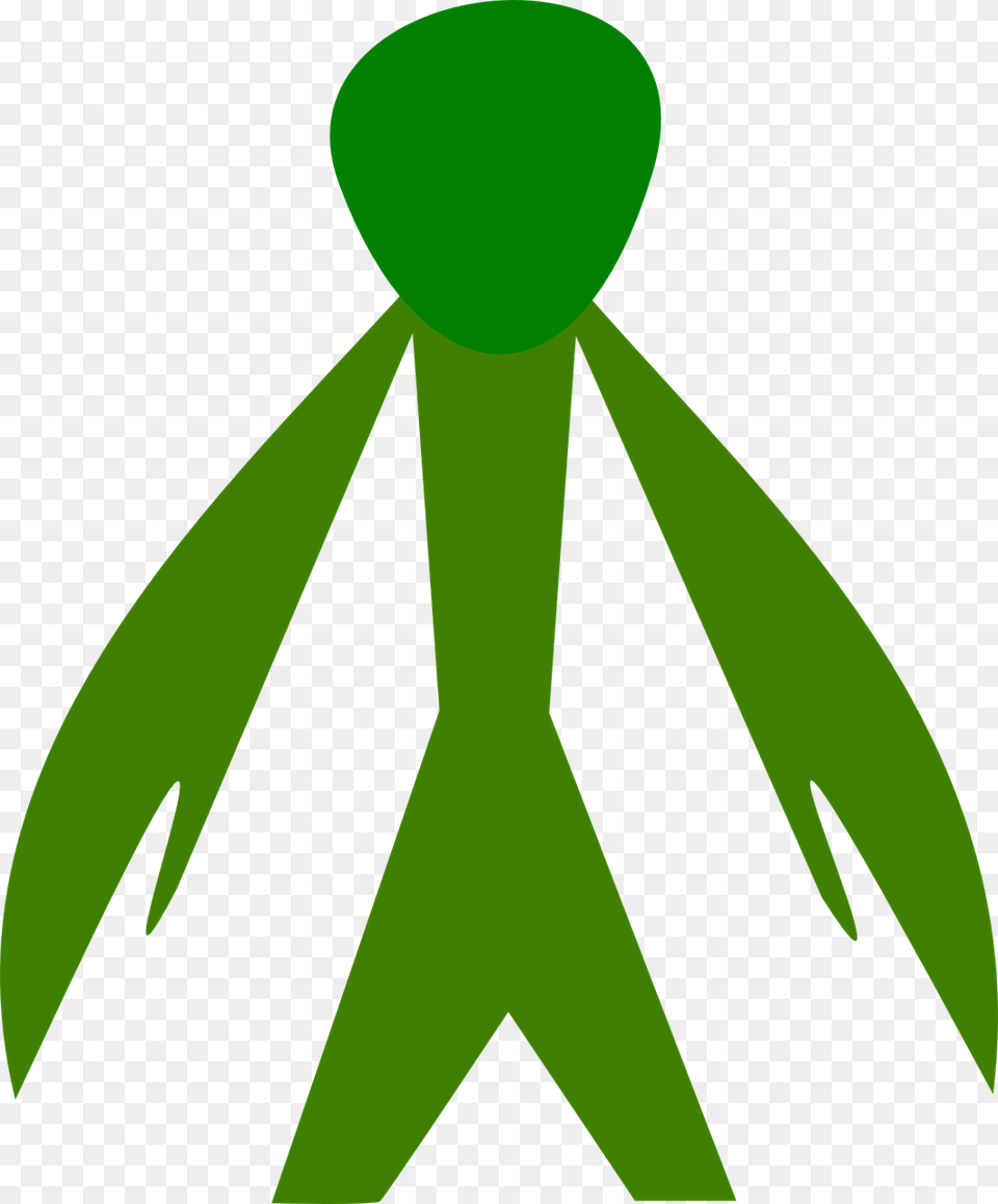 Green Alien Long Arms Silhouette Image, Accessories, Formal Wear, Tie, Person Free Png