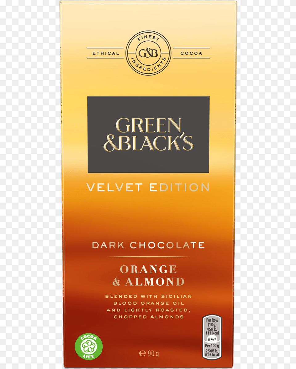 Green Amp Black S Orange Amp Almond Dark 90g Bar Almond And Orange Chocolate, Advertisement, Book, Poster, Publication Free Transparent Png