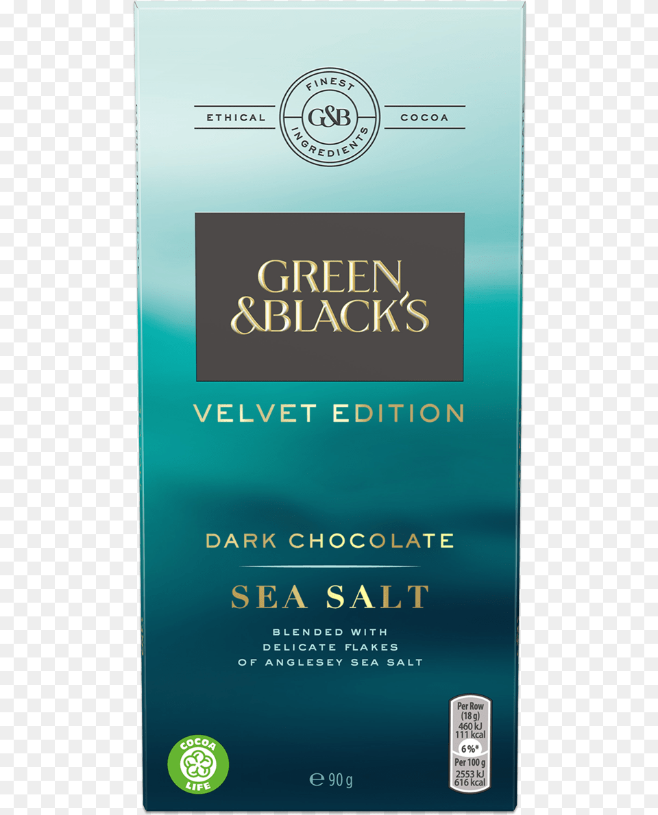 Green Amp Black S Sea Salt Dark Chocolate 90g Bar Greens And Black Sea Salt, Book, Publication, Advertisement, Poster Free Png
