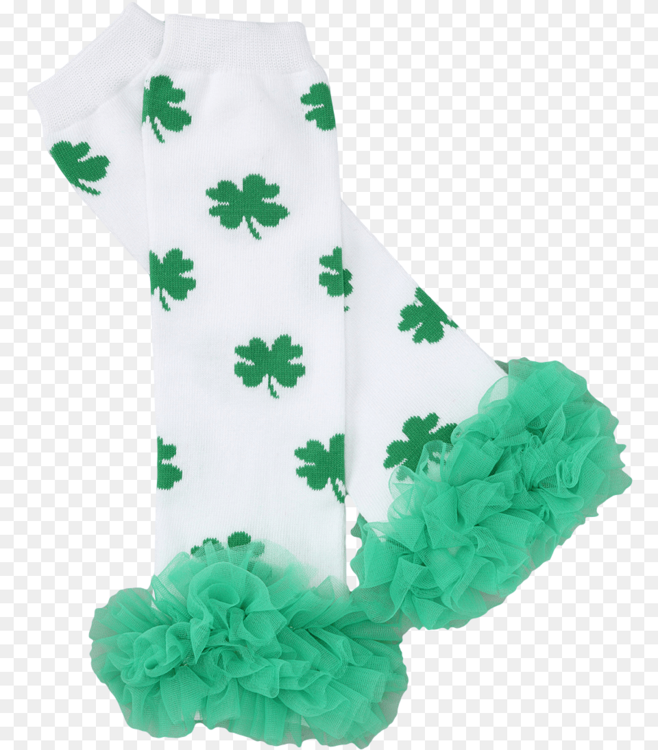 Green Amp White Shamrock Ruffle Leg Warmers Green, Clothing, Scarf, Paper, Baby Free Png