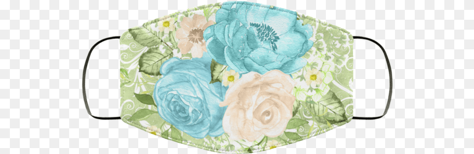 Green And Blue Flowers 3 Layers Face Mask Pretty Face Mask Flower, Accessories, Bag, Cushion, Handbag Png