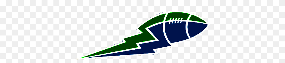Green And Blue Football Lightning Bolt Aircraft, Transportation, Vehicle Free Png Download