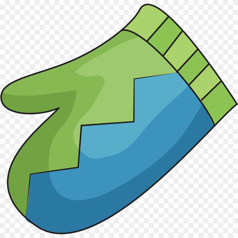 Green And Blue Mitten Clipart, Clothing, Footwear, Shoe Png