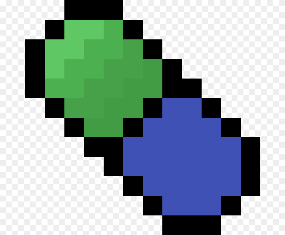 Green And Blue Pill Minecraft Pixel Heart, First Aid Png Image