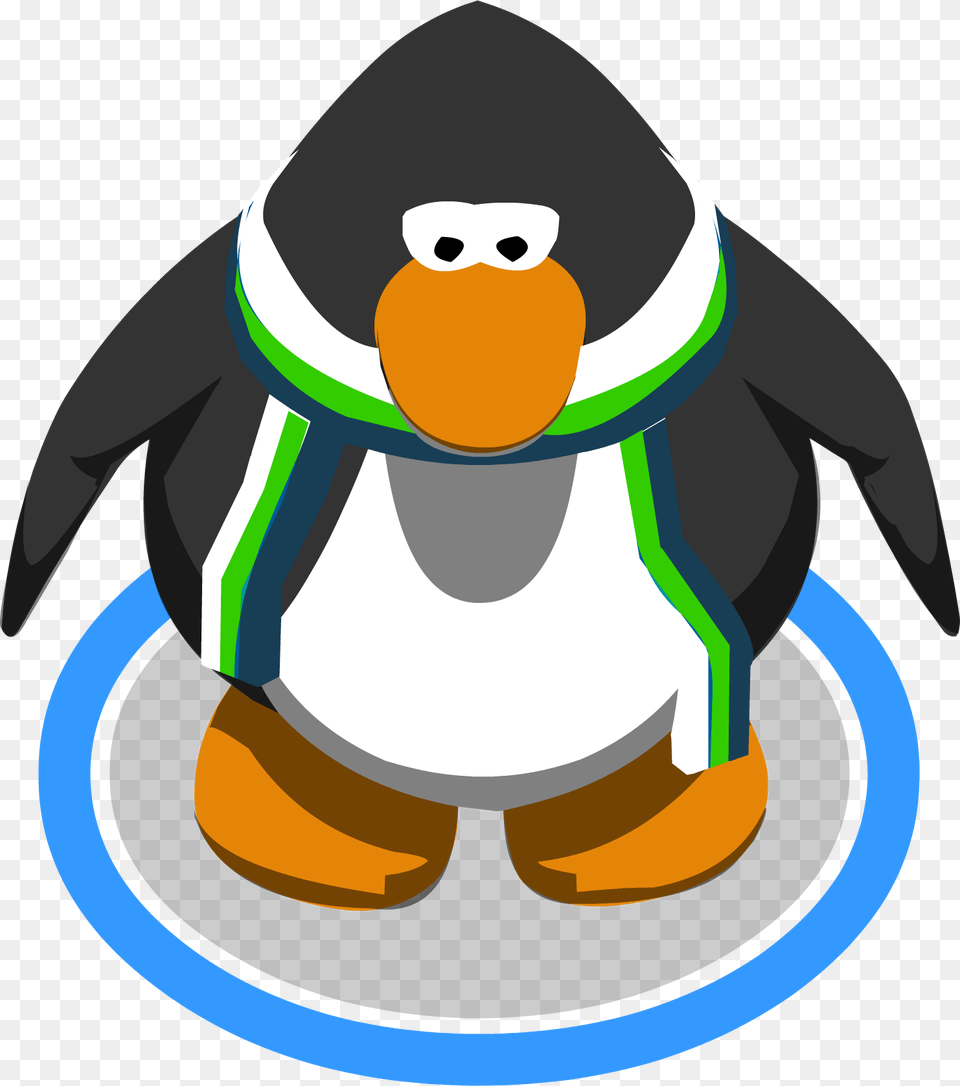 Green And Blue Scarf Ig Club Penguin Penguin Sprite, Animal, Bird, Baby, Person Free Transparent Png