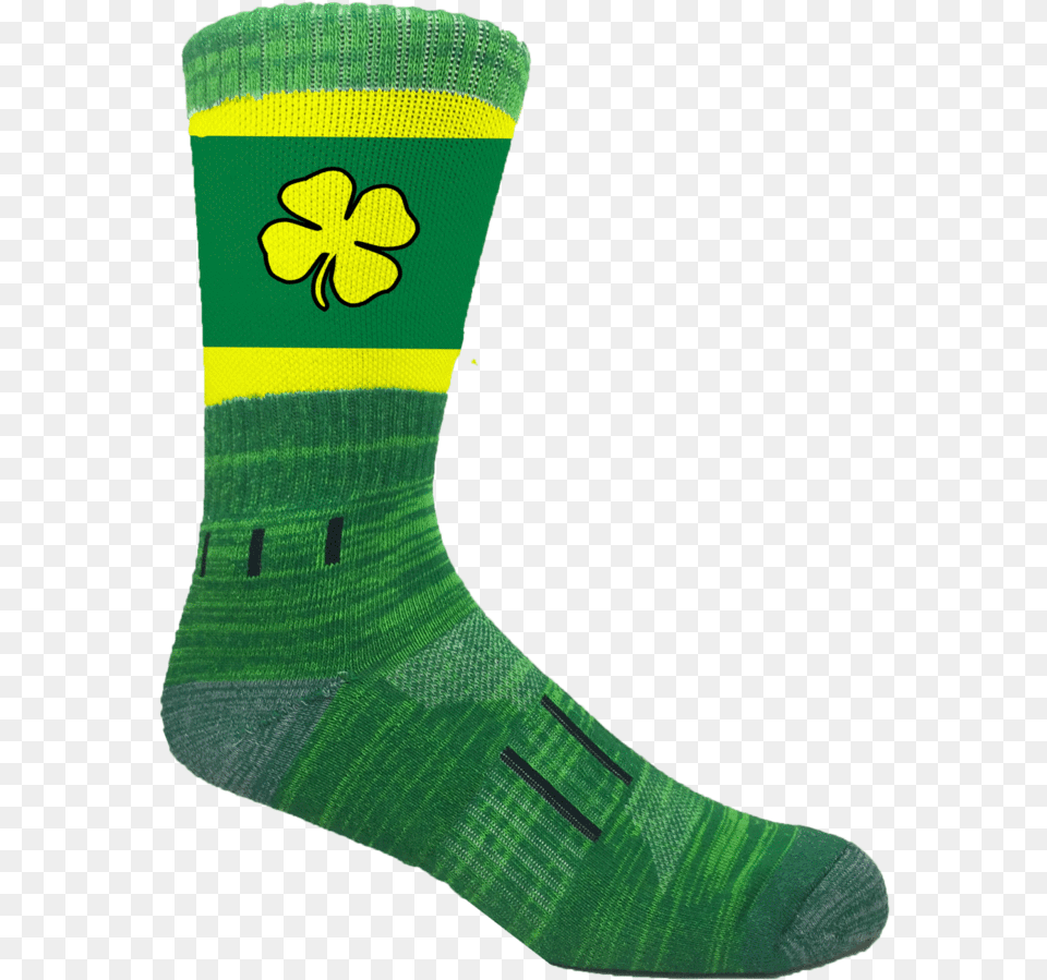 Green And Gold Irish Lucky Clover Athletic Crew Sock, Clothing, Hosiery Free Png Download