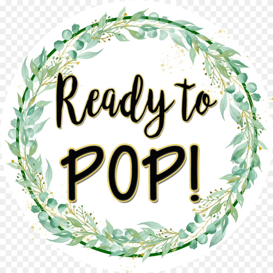 Green And Gold Wreath Ready To Pop Popcorn Favor Bags Ready To Pop Herbal, Herbs, Plant, Plate Free Transparent Png