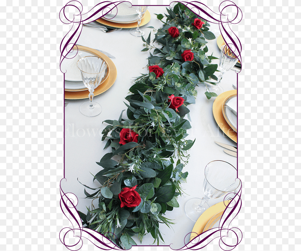 Green And Red Flower Garlands For Tables, Flower Arrangement, Flower Bouquet, Rose, Plant Free Transparent Png