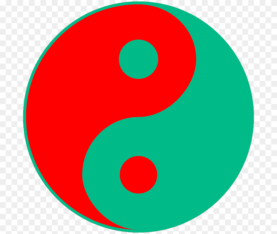 Green And Red Yin Yang Symbol, Text, Number, Disk Free Png