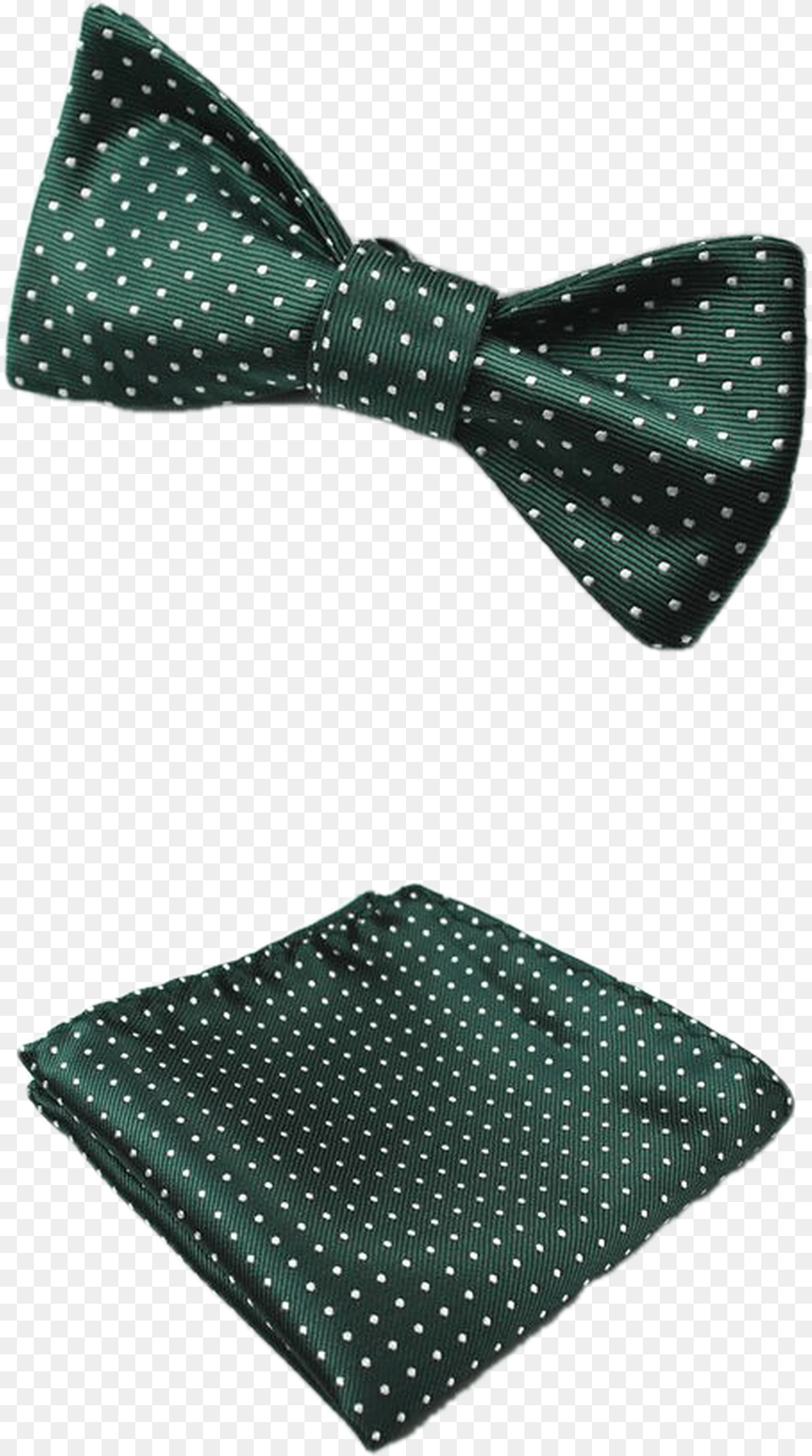 Green And White Polka Dot Bow Tie And Pocket Square Polka Dot, Accessories, Formal Wear, Bow Tie, Pattern Png Image