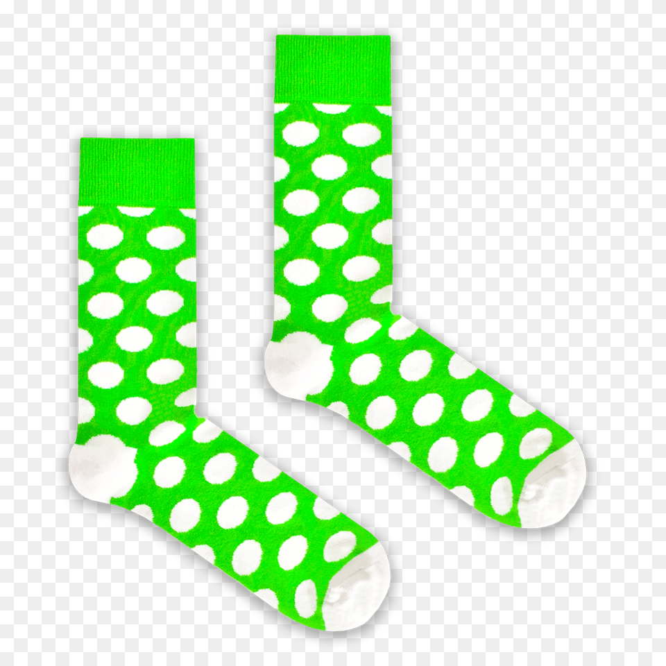 Green And White Polka Dot Sock, Pattern, Clothing, Hosiery Png