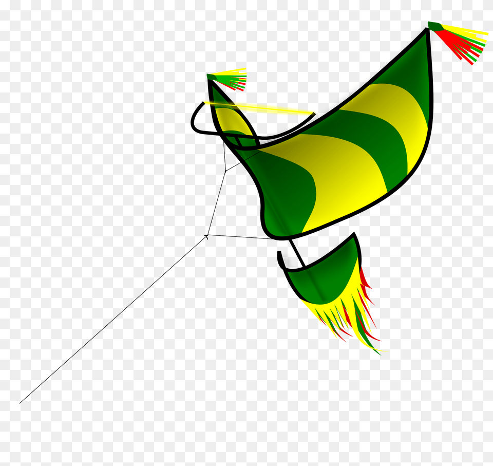 Green And Yellow Kite Flying Clipart, Toy Png Image