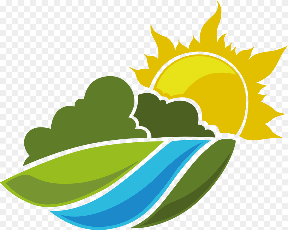 Green And Yellow Sun Logo Logodix Sun And Mountain Clip Art, Tennis Ball, Ball, Tennis, Sport Free Png