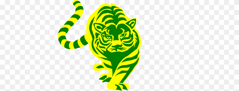 Green And Yellow Tiger Clip Art, Animal, Mammal, Wildlife, Panther Free Png Download