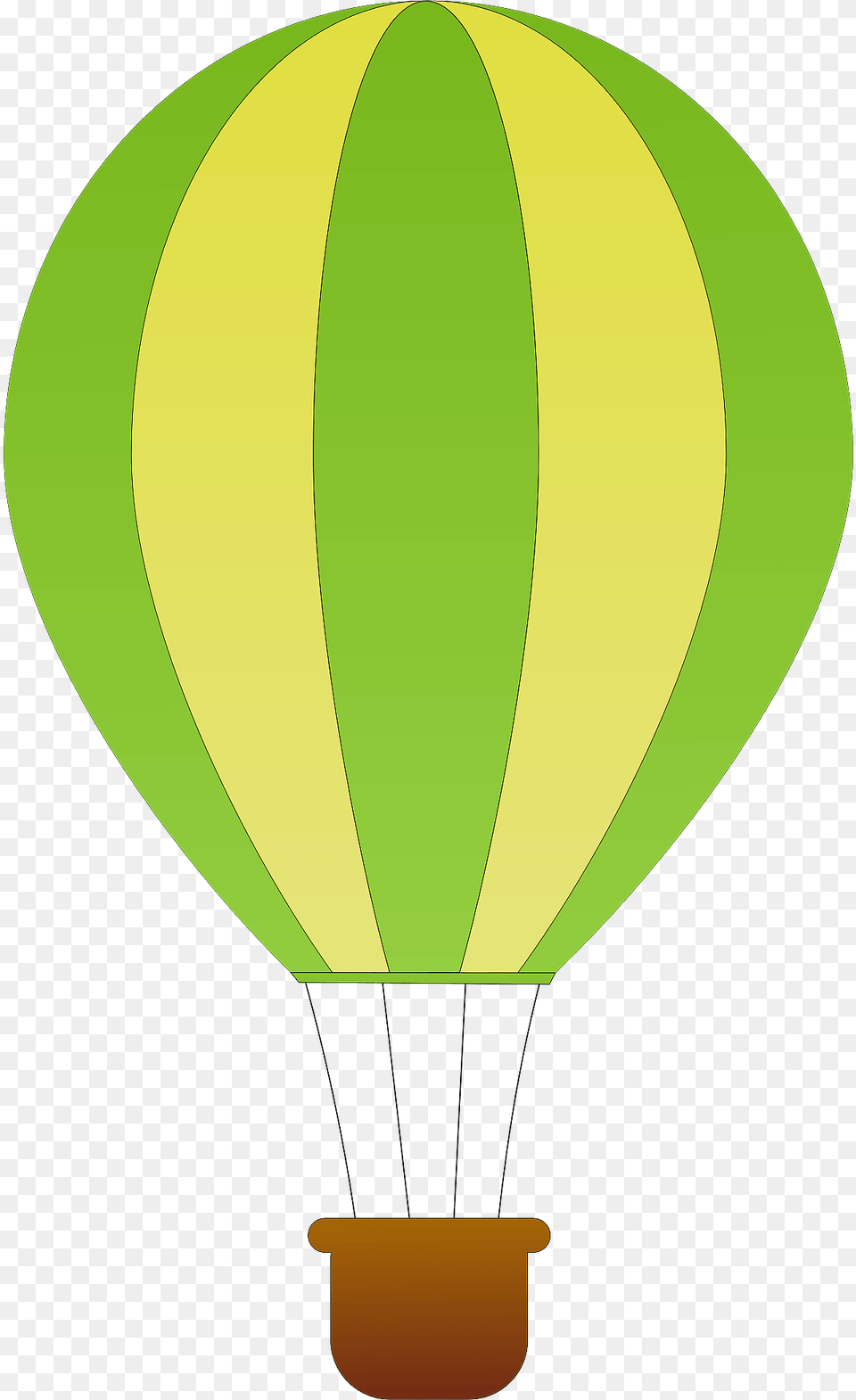 Green And Yellow Vertical Striped Hot Air Balloon Clipart, Aircraft, Hot Air Balloon, Transportation, Vehicle Free Png