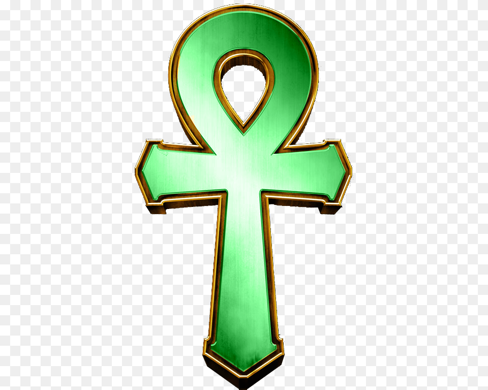 Green Ankh Transparent Green Ankh, Cross, Symbol, Text, Disk Png Image