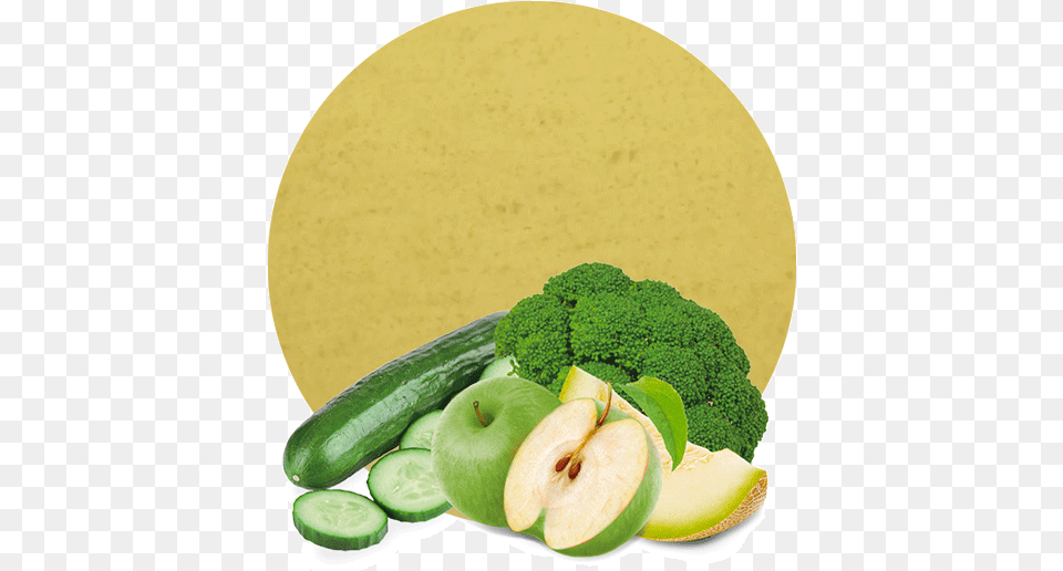Green Apple Broccoli Cucumber U0026 Honeydew Melon Concentrate Broccoli Cucumber And Apple Green, Food, Fruit, Plant, Produce Free Png Download