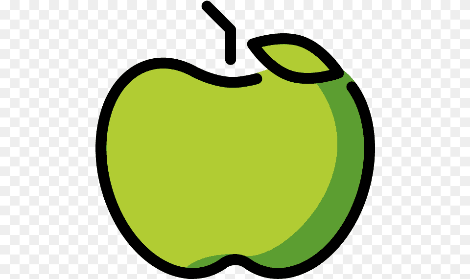 Green Apple Emoji Clipart Download Transparent Openmoji, Food, Fruit, Plant, Produce Free Png
