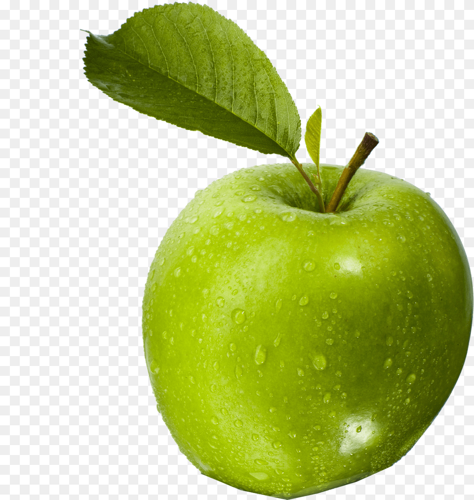 Green Apple Green Apple With Leaves, Food, Fruit, Plant, Produce Png