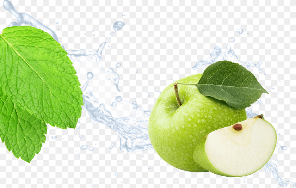 Green Apple Slice, Food, Fruit, Plant, Produce Png