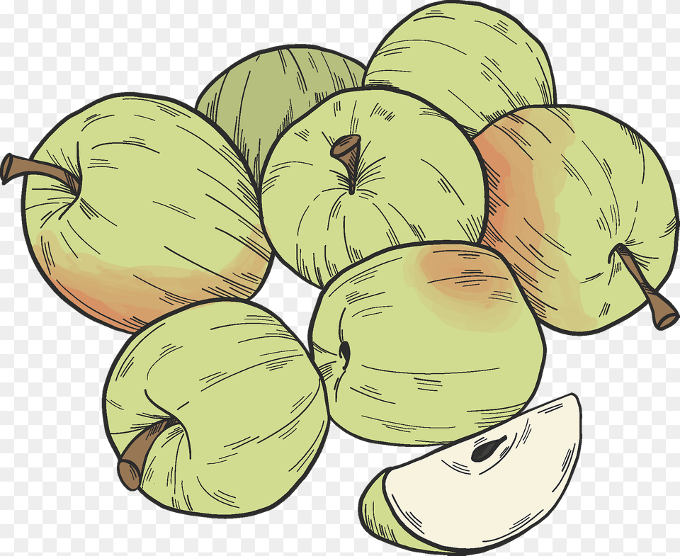 Green Apples Clipart, Food, Fruit, Plant, Produce Png