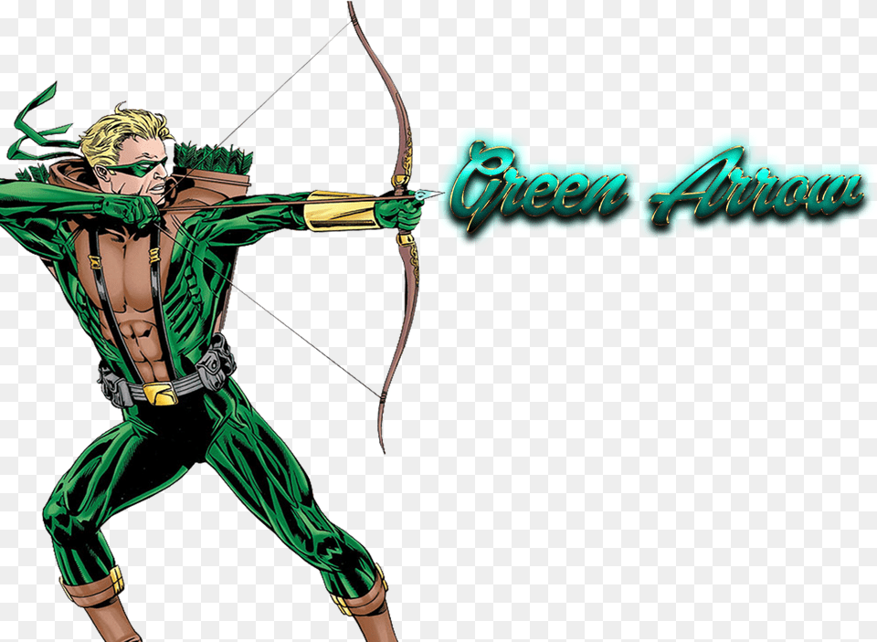Green Arrow Archery Comic, Archer, Bow, Weapon, Sport Free Png