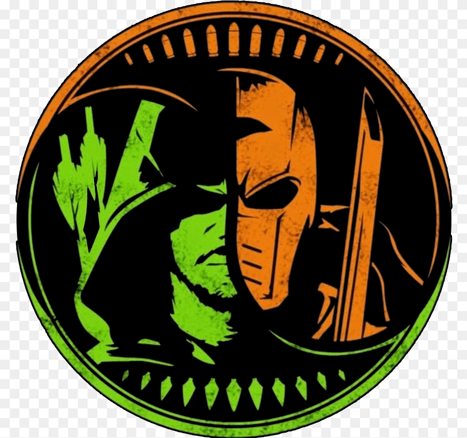 Green Arrow Deathstroke Green Arrow And Deathstroke Symbol, Emblem, Logo, Adult, Male Free Transparent Png